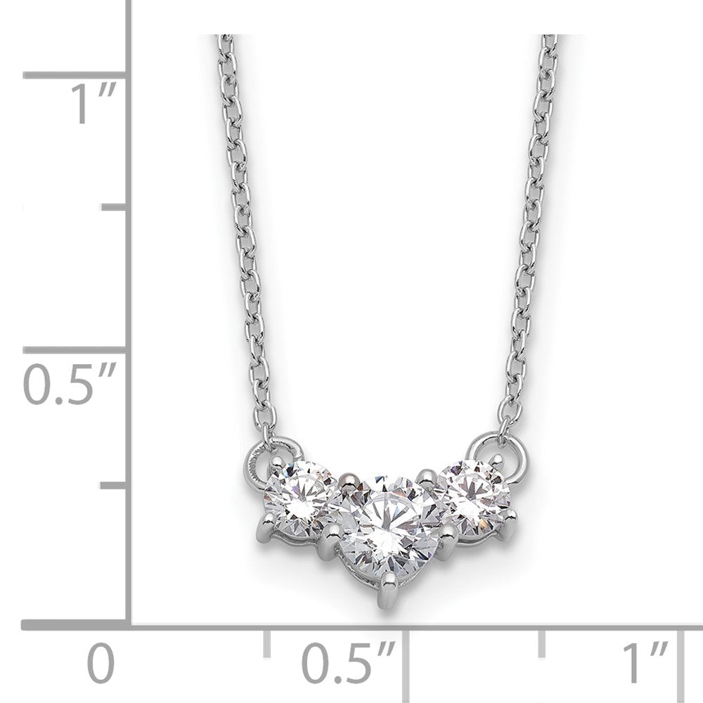 14kw 3/4ct Lab Grown Diamond VS/SI+ G+ Comp 18in 3 Stone Necklace