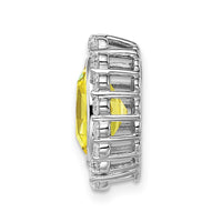 14k White 1/2 ct Lab Grown Diamond VS/SI & Cr Yellow Sapphire Chain Slide