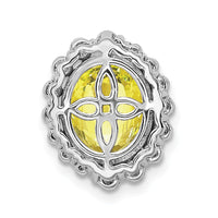 14k White 1/2 ct Lab Grown Diamond VS/SI & Cr Yellow Sapphire Chain Slide
