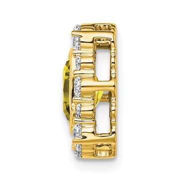 14k 1/2 ct Lab Grown Diamond VS/SI+ G+ & Cr Yellow Sapphire Chain Slide