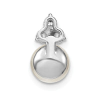 14K White Gold 1/5 ct Lab Grown Diamond VS/SI+ G+ & FWC Pearl Chain Slide