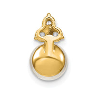 14K 1/5 ct Lab Grown Diamond VS/SI+ G+ & FWC Pearl Chain Slide Pendant