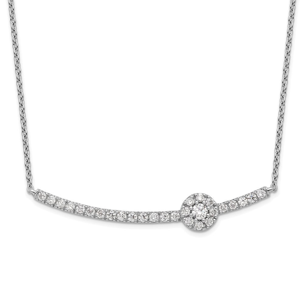 14kw 1/2ct Lab Grown Diamond VS/SI+ G+ 18in Fashion Bar Necklace