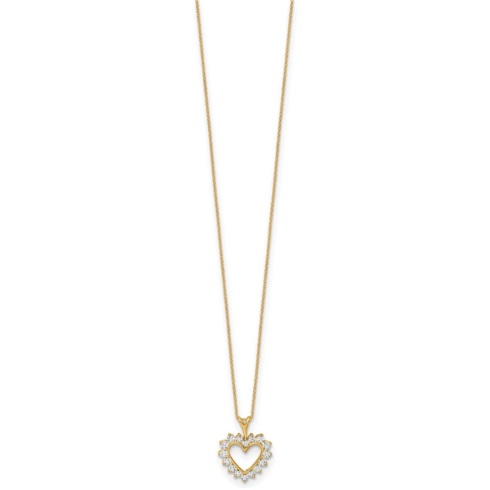 10k 1/2ct Lab Grown Diamond VS/SI+ G+ Comp 18in Heart Pendant Necklace