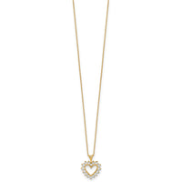 10k 1/2ct Lab Grown Diamond VS/SI+ G+ Comp 18in Heart Pendant Necklace