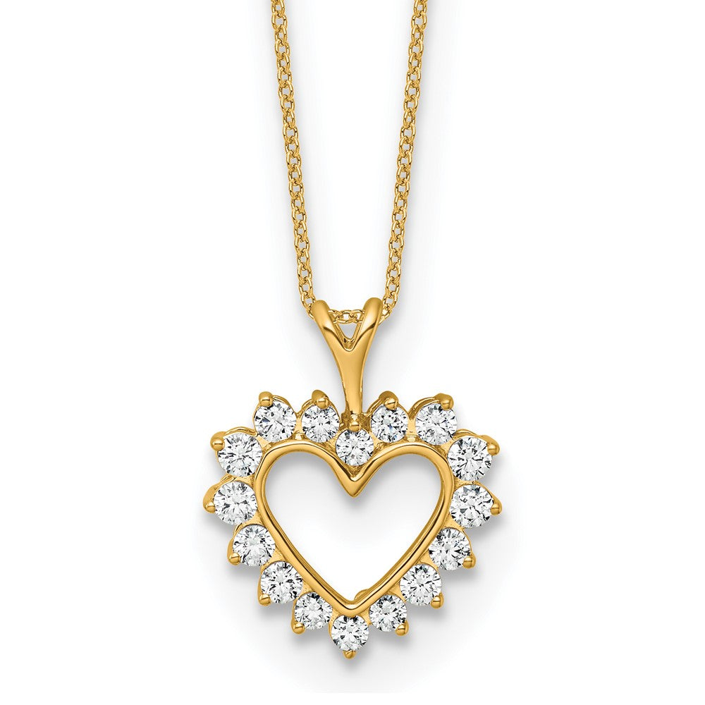 10k 1/2ct Lab Grown Diamond VS/SI+ G+ Comp 18in Heart Pendant Necklace