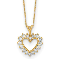 10k 1/2ct Lab Grown Diamond VS/SI+ G+ Comp 18in Heart Pendant Necklace