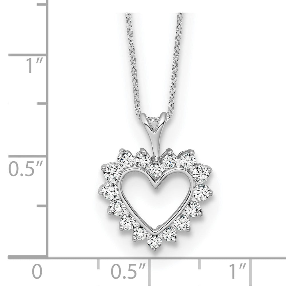 14kw 1/2ct Lab Grown Diamond VS/SI+ G+ Comp 18in Heart Pendant Necklace
