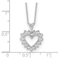 14kw 1/2ct Lab Grown Diamond VS/SI+ G+ Comp 18in Heart Pendant Necklace