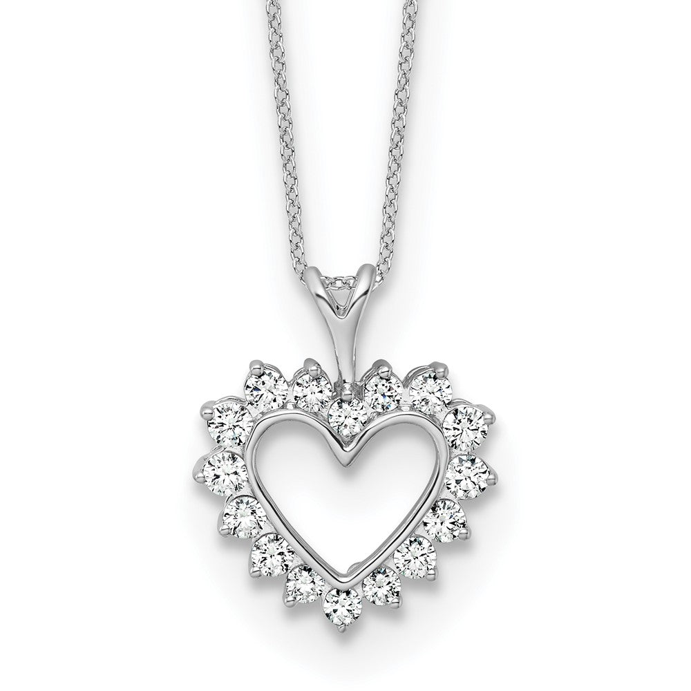 14kw 1/2ct Lab Grown Diamond VS/SI+ G+ Comp 18in Heart Pendant Necklace