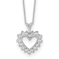 14kw 1/2ct Lab Grown Diamond VS/SI+ G+ Comp 18in Heart Pendant Necklace
