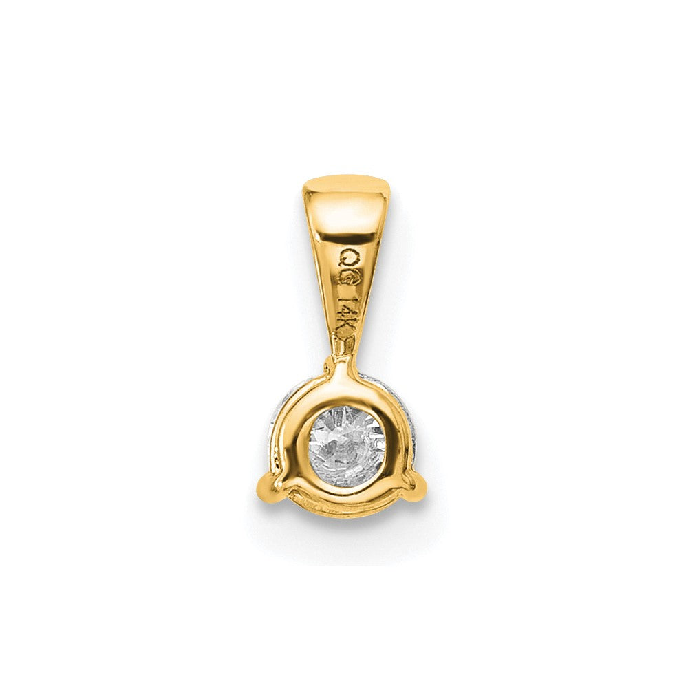 14k 1/4 ct Lab Grown Diamond VS/SI+ G+ 3 Prong Comp Solitaire Pendant
