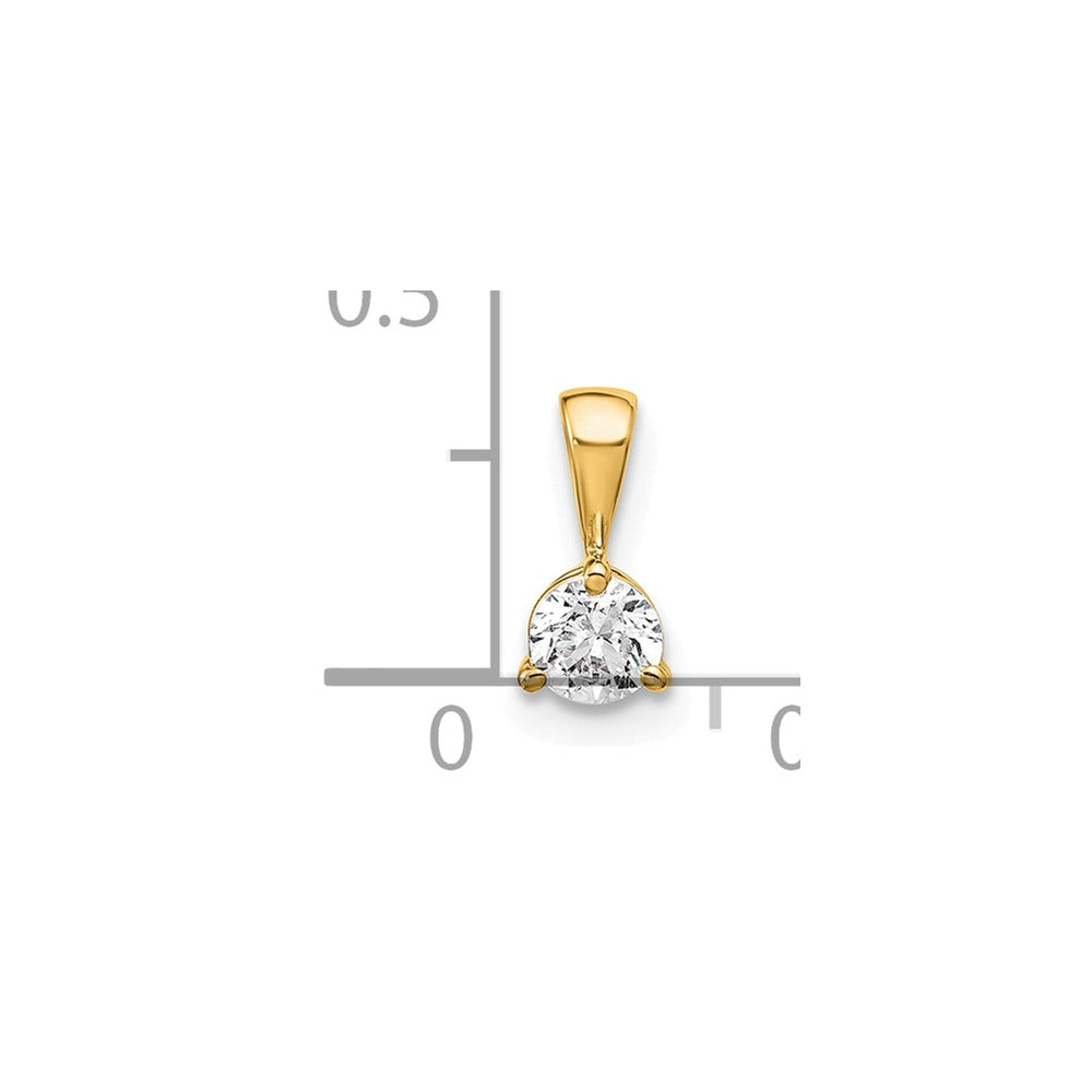 14k 1/4 ct Lab Grown Diamond VS/SI+ G+ 3 Prong Comp Solitaire Pendant