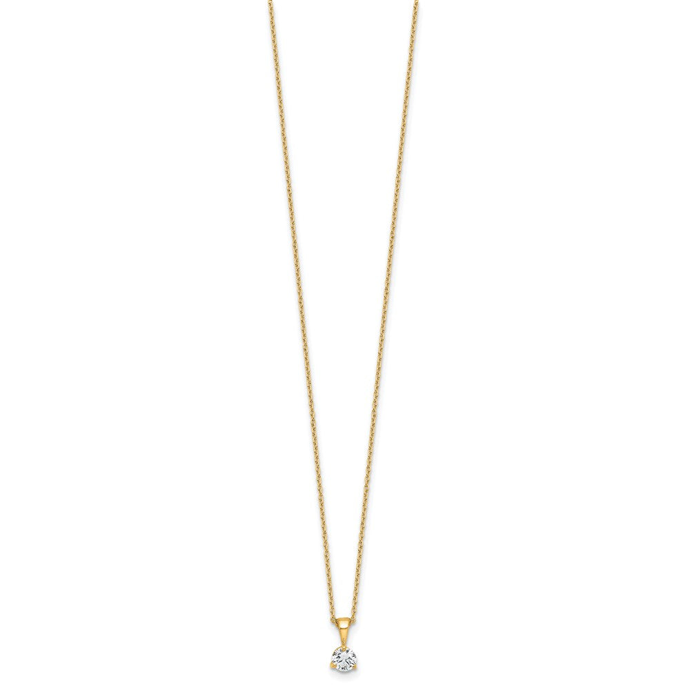 14k 1/3 ct Lab Grown Dia VS/SI+ G+ 18 in Comp Solitaire Pendant Necklace