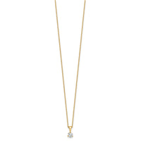 14k 1/3 ct Lab Grown Dia VS/SI+ G+ 18 in Comp Solitaire Pendant Necklace