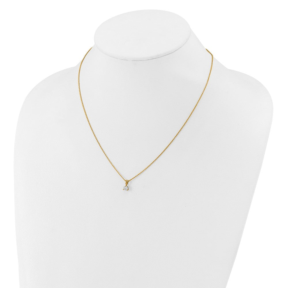 14k 1/3 ct Lab Grown Dia VS/SI+ G+ 18 in Comp Solitaire Pendant Necklace