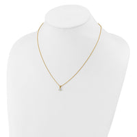 14k 1/3 ct Lab Grown Dia VS/SI+ G+ 18 in Comp Solitaire Pendant Necklace