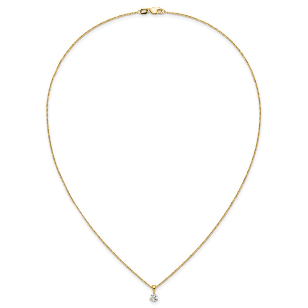 14k 1/3 ct Lab Grown Dia VS/SI+ G+ 18 in Comp Solitaire Pendant Necklace