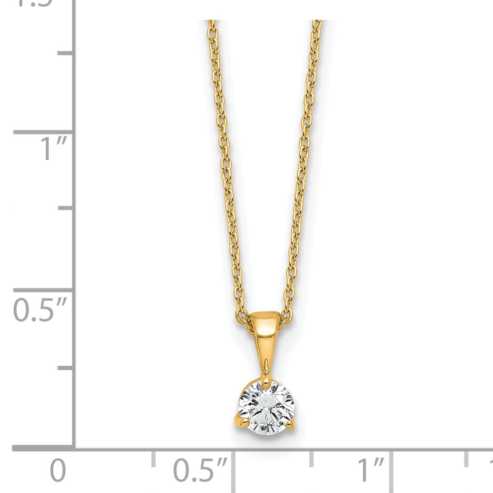 14k 1/3 ct Lab Grown Dia VS/SI+ G+ 18 in Comp Solitaire Pendant Necklace
