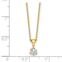 14k 1/3 ct Lab Grown Dia VS/SI+ G+ 18 in Comp Solitaire Pendant Necklace