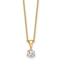 14k 1/3 ct Lab Grown Dia VS/SI+ G+ 18 in Comp Solitaire Pendant Necklace