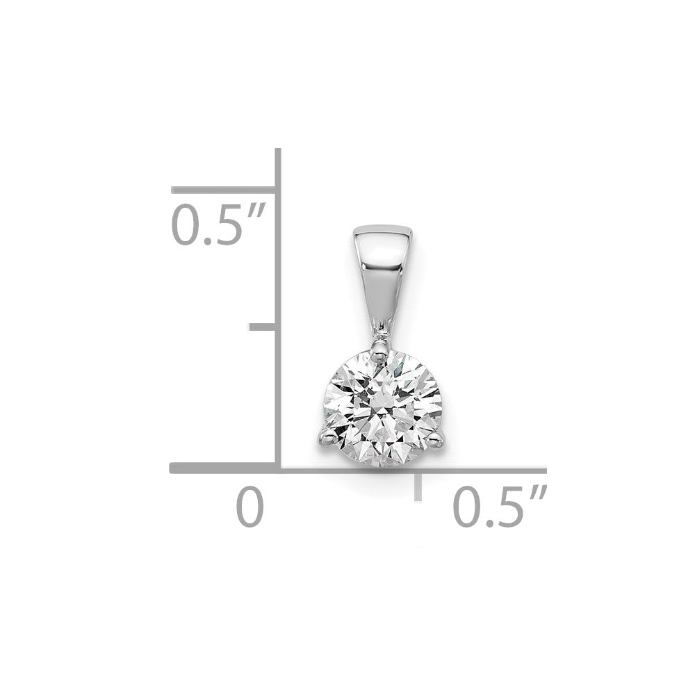 14kw 1/4 ct Lab Grown Dia VS/SI+ G+ 3 Prong Comp Solitaire Pendant