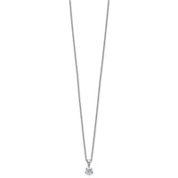 14kw 1/5ct Lab Grown Dia VS/SI+ G+ Comp 18in Solitare Pendant Necklace