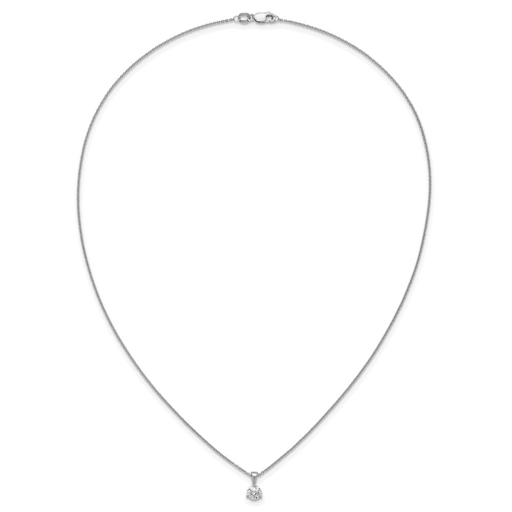 14kw 1ct Lab Grown Dia VS/SI+ G+ 3 Prong 18in Comp Solitaire Necklace