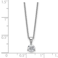 14kw 1/5ct Lab Grown Dia VS/SI+ G+ Comp 18in Solitare Pendant Necklace