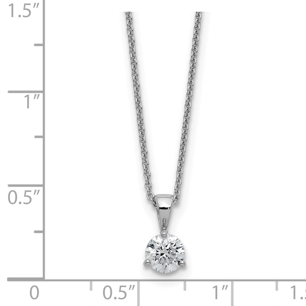 14kw 1/3ct Lab Grown Dia VS/SI+ G+ Comp 18in Solitare Pendant Necklace