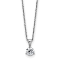 14kw 1/5ct Lab Grown Dia VS/SI+ G+ Comp 18in Solitare Pendant Necklace