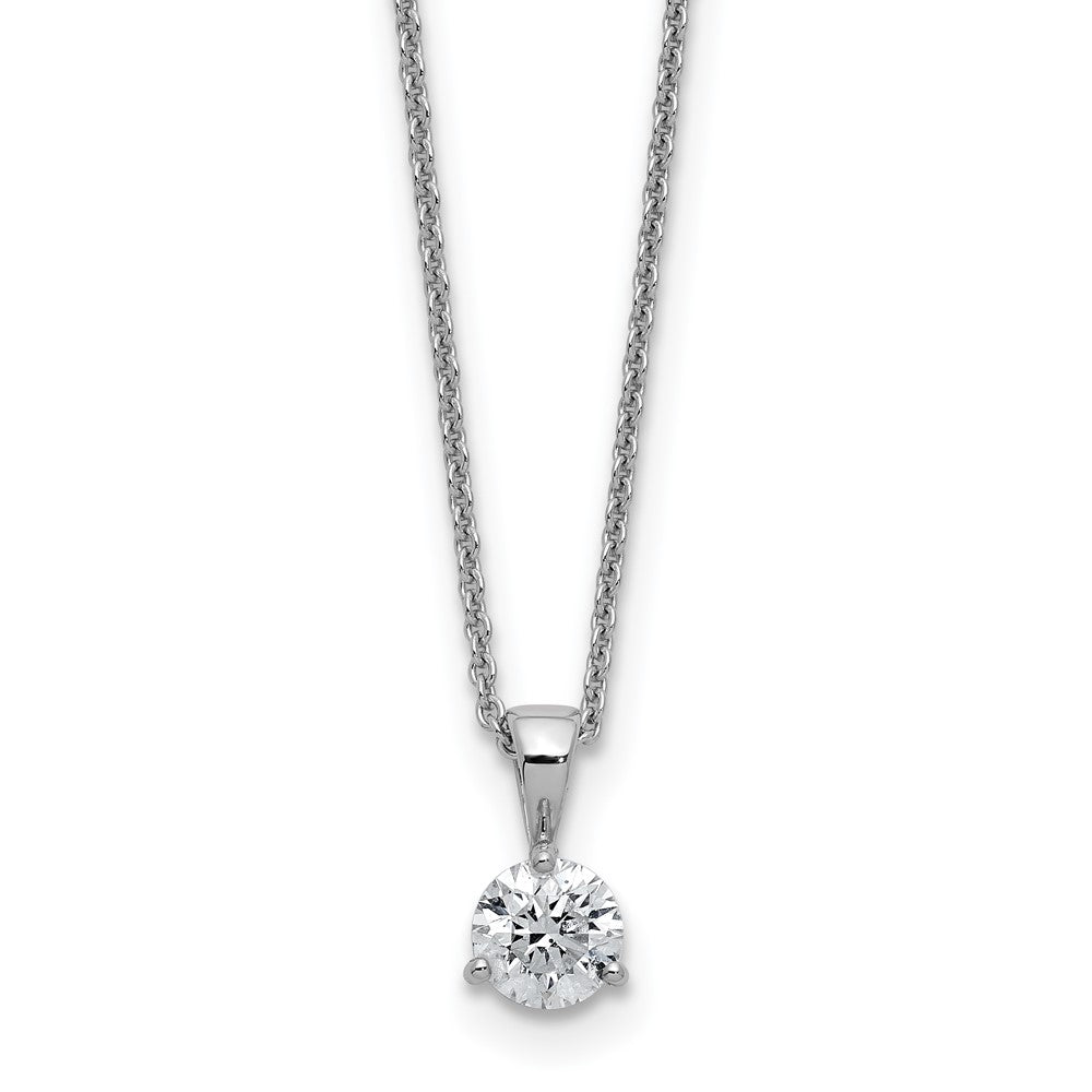 14kw 1/4ct Lab Grown Dia VS/SI+ G+ Comp 18in Solitare Pendant Necklace