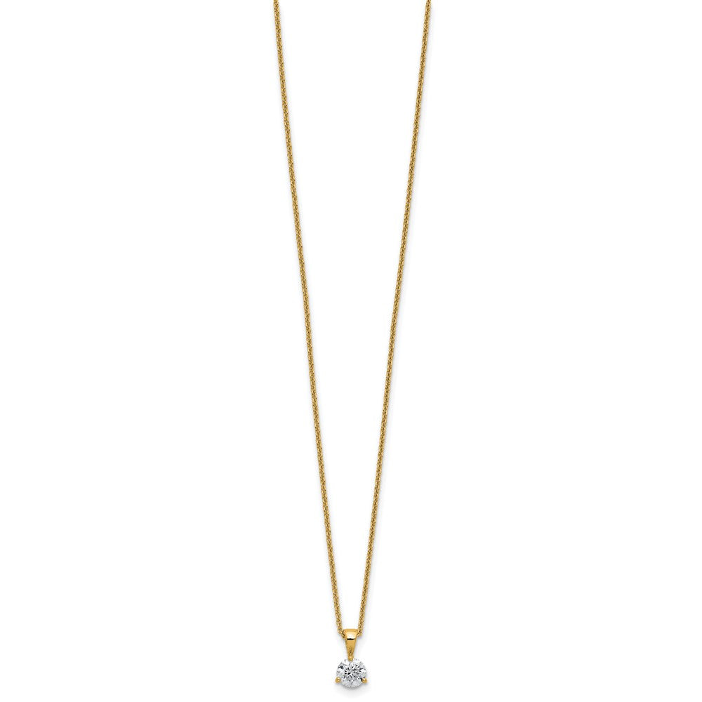 14k 1/2 ct Lab Grown Dia VS/SI+ G+ 18 in Comp Solitaire Pendant Necklace