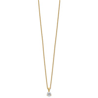 14k 1/2 ct Lab Grown Dia VS/SI+ G+ 18 in Comp Solitaire Pendant Necklace