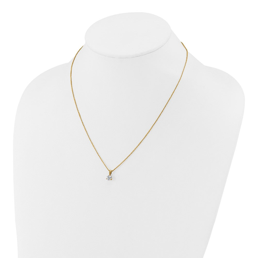 14k 1/2 ct Lab Grown Dia VS/SI+ G+ 18 in Comp Solitaire Pendant Necklace