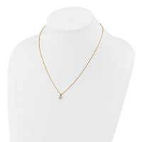 14k 1/2 ct Lab Grown Dia VS/SI+ G+ 18 in Comp Solitaire Pendant Necklace
