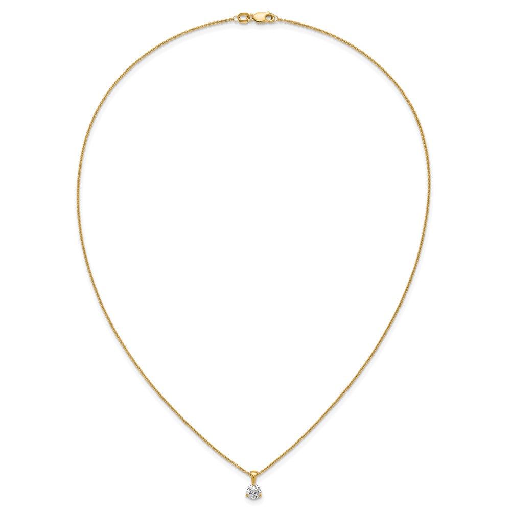 14k 1/2 ct Lab Grown Dia VS/SI+ G+ 18 in Comp Solitaire Pendant Necklace