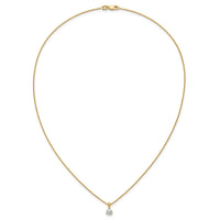 14k 1/2 ct Lab Grown Dia VS/SI+ G+ 18 in Comp Solitaire Pendant Necklace