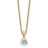 14k 1/2 ct Lab Grown Dia VS/SI+ G+ 18 in Comp Solitaire Pendant Necklace