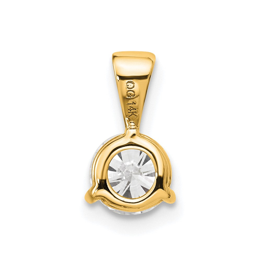 14k 3/4 ct Lab Grown Diamond VS/SI+ G+ 3 Prong Comp Solitaire Pendant