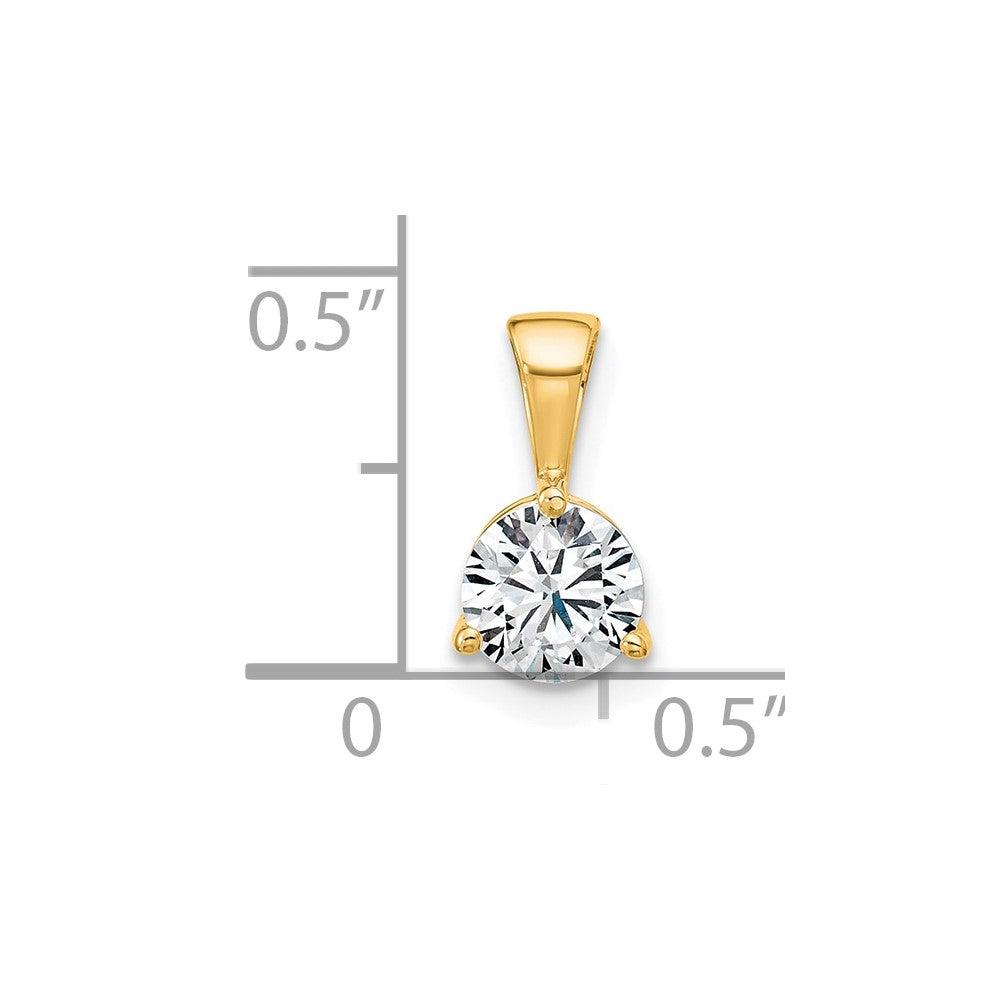 14k 3/4 ct Lab Grown Diamond VS/SI+ G+ 3 Prong Comp Solitaire Pendant