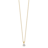 14k 7/8 ct Lab Grown Dia VS/SI+ G+ 18 in Comp Solitaire Pendant Necklace