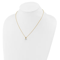 14k 7/8 ct Lab Grown Dia VS/SI+ G+ 18 in Comp Solitaire Pendant Necklace