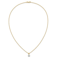 14k 7/8 ct Lab Grown Dia VS/SI+ G+ 18 in Comp Solitaire Pendant Necklace