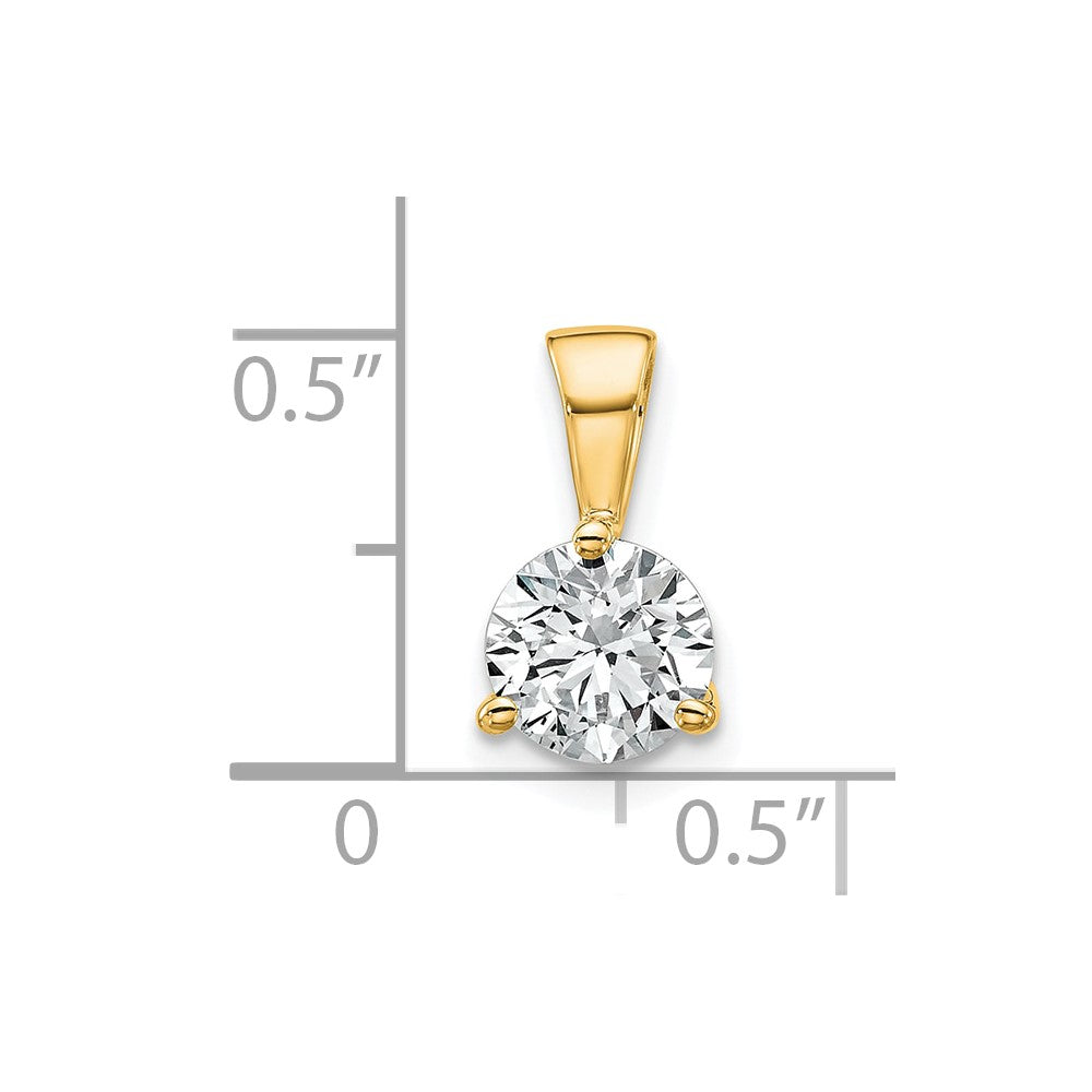 14k 1 ct Lab Grown Diamond VS/SI+ G+ 3 Prong Comp Solitaire Pendant
