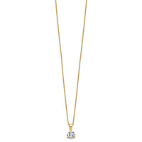 14k 1 ct Lab Grown Diamond VS/SI+ G+ 18 in Comp Solitaire Pendant Necklace