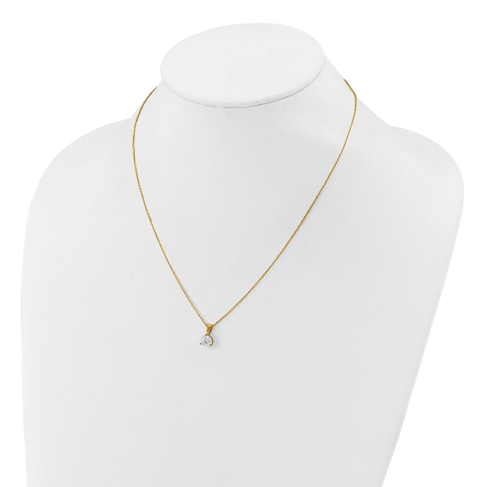 14k 1 ct Lab Grown Diamond VS/SI+ G+ 18 in Comp Solitaire Pendant Necklace