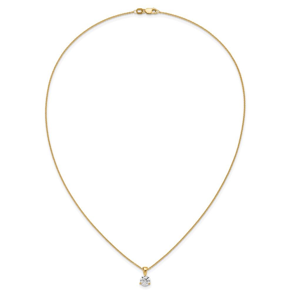 14k 1 ct Lab Grown Diamond VS/SI+ G+ 18 in Comp Solitaire Pendant Necklace