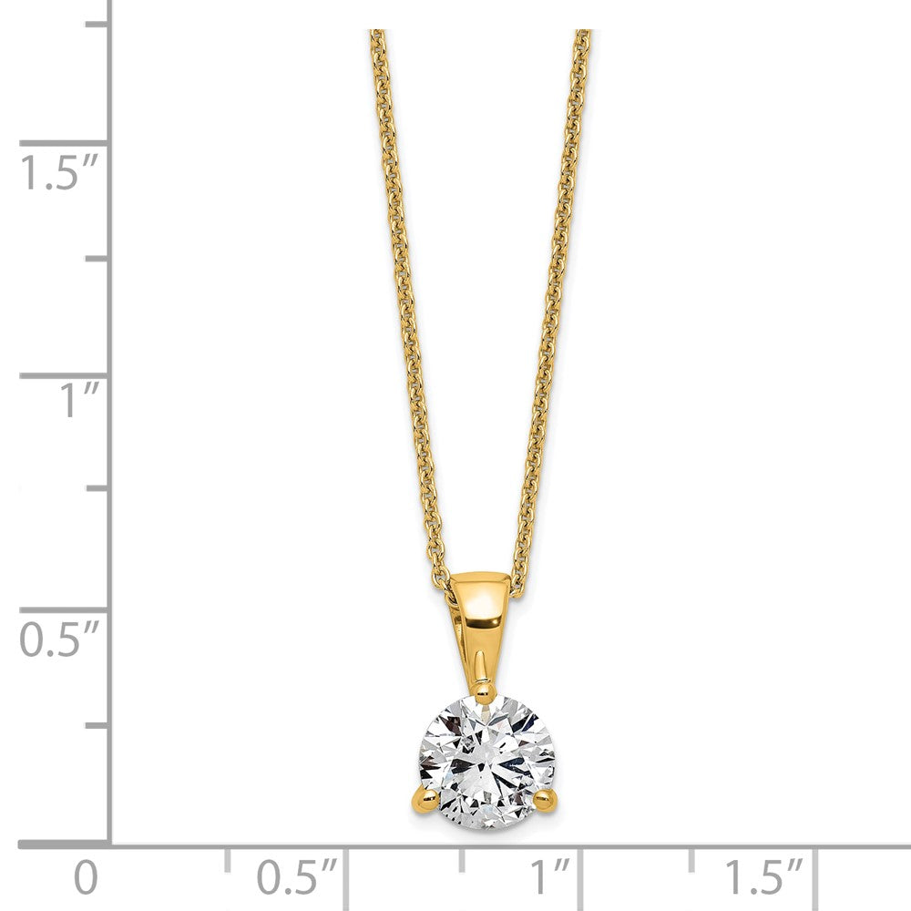 14k 1 ct Lab Grown Diamond VS/SI+ G+ 18 in Comp Solitaire Pendant Necklace