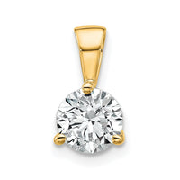 14k 1 ct Lab Grown Diamond VS/SI+ G+ 3 Prong Comp Solitaire Pendant